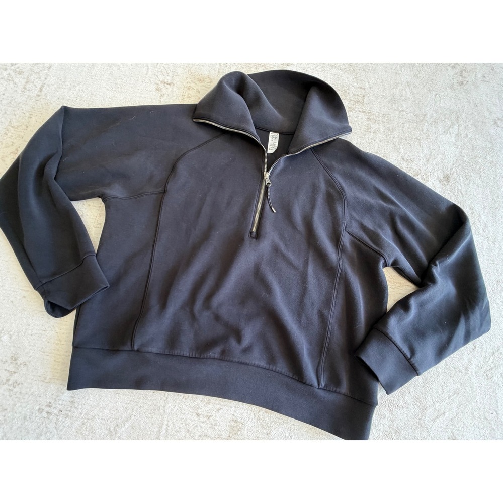 Spanx AirEssentials Half Zip Pullover Very Black XL Sweatshirt 50226R - Picture 2 of 8